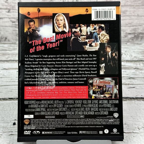 L.A. Confidential (DVD, 1998 Snapcase) Kevin Spacey, Russell Crowe, Guy Pearce - Picture 2 of 7